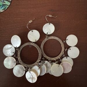 Elegant Silver and White Dangle Earrings